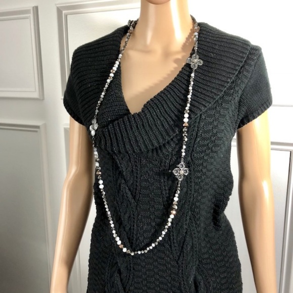 Beautiful Long Comfy Black Sweater - Picture 4 of 4